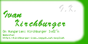 ivan kirchburger business card